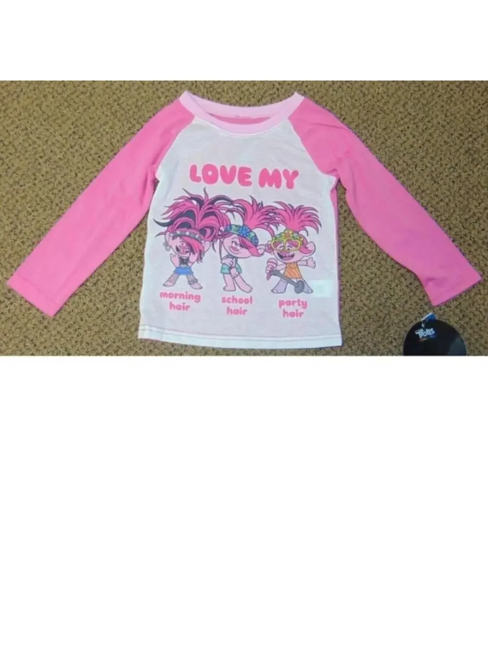 Blues Clues & Trolls Pajamas Top Girls 4T/5T Long Sleeve 2 Shirts Toddler